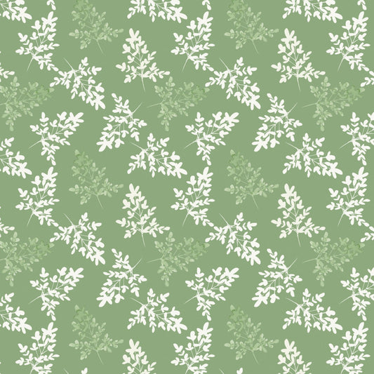 Peace & Wildflowers - Slip Through Time, Green - PER 1/4 YARD