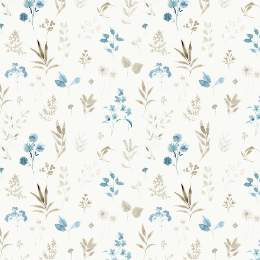 Peace & Wildflowers - Mixed Wildflowers, Beige - PER 1/4 YARD
