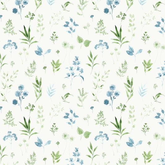 Peace & Wildflowers - Mixed Wildflowers, Green - PER 1/4 YARD