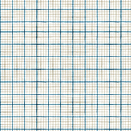 Peace & Wildflowers - Peaceful Plaid, Beige - PER 1/4 YARD