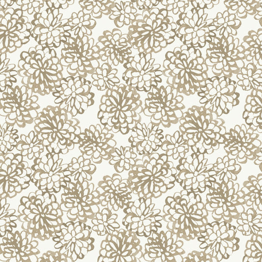 Peace & Wildflowers - Floral Ripples, Beige - PER 1/4 YARD