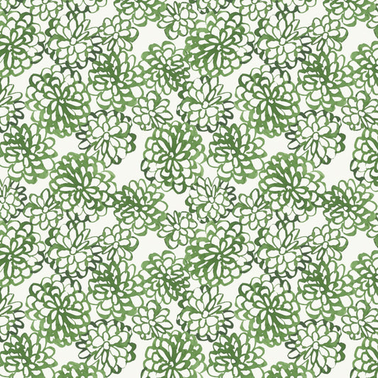 Peace & Wildflowers - Floral Ripples, Green - PER 1/4 YARD