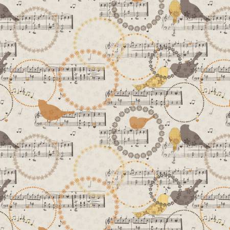 Song Bird - Song Bird Melody, Cream- PER 1/4 YARD