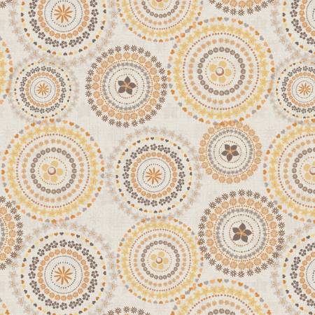 Song Bird - Mandalas, Cream - PER 1/4 YARD