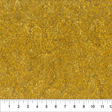 Decorative Carving by Banyan Batiks - Mustard Seed - PER 1/4 YARD