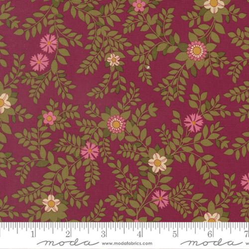 Chelsea Garden - Galivanting Garden Florals, Mulberry - PER 1/4 YARD