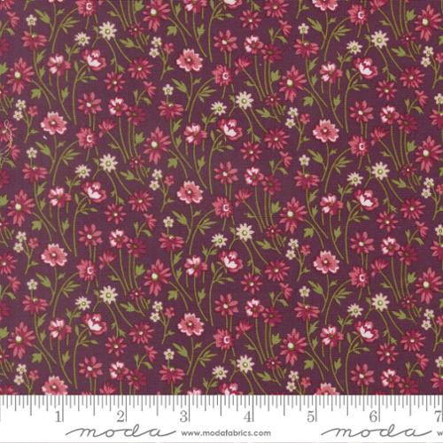 Chelsea Garden - Cheek Posy Small Floral, Plum - PER 1/4 YARD