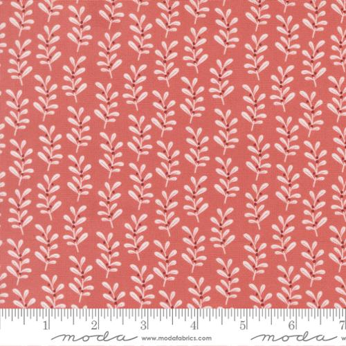 Gingerbread Lane - Holly Stripes, Rosy - PER 1/4 YARD