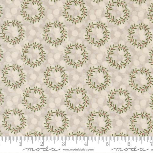 Gingerbread Lane - Glittering Lights Blenders Wreaths, Frost - PER 1/4 YARD