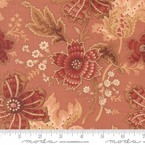 Le Jardin Rouge - Primvere Florals, Clay - PER 1/4 YARD