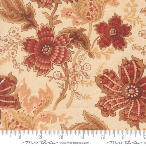 Le Jardin Rouge - Primvere Florals, Pearl - PER 1/4 YARD