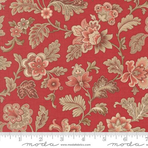Le Jardin Rouge - Tournesal Florals, Rouge - PER 1/4 YARD