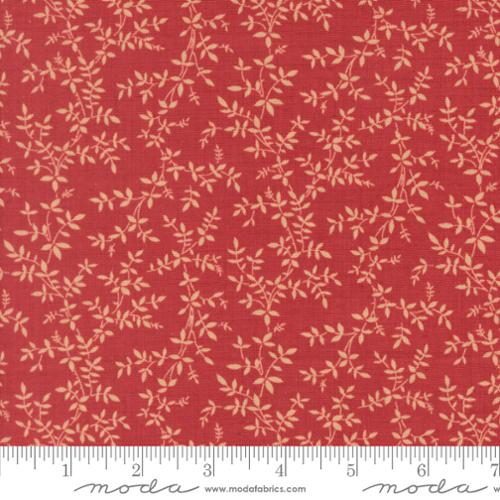 Le Jardin Rouge - Jonquille Blenders Leaves Vine, Rouge - PER 1/4 YARD