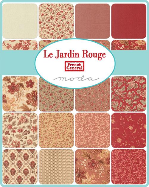 Le Jardin Rouge - Margueritte Florals Bird Toile, Pearl - PER 1/4 YARD