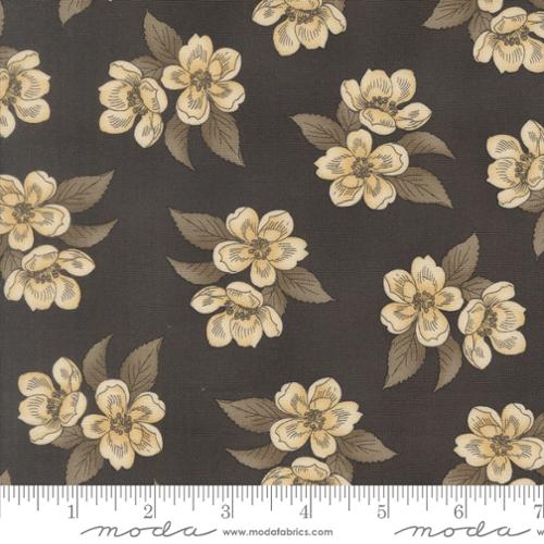 Collections for a Cause: Magnolia - Blooms Florals, Charcoal - PER 1/4 YARD