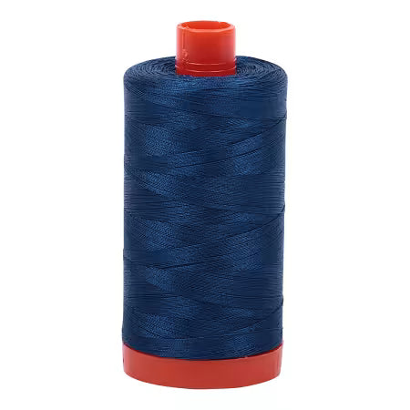 Aurifil Mako Cotton Thread Solid 50wt 1422yds, Medium Delft Blue