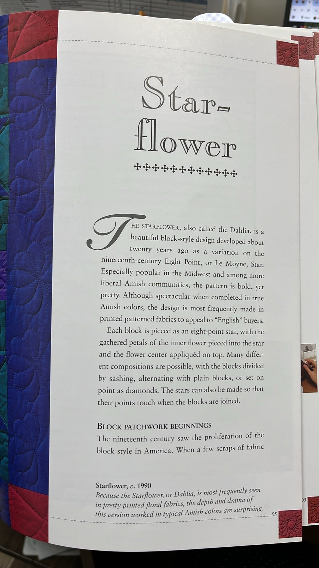 Star Flower Amish Quilt - Fri June 19, Fri June 26, & Fri July 3, 2026, 10-3  $100