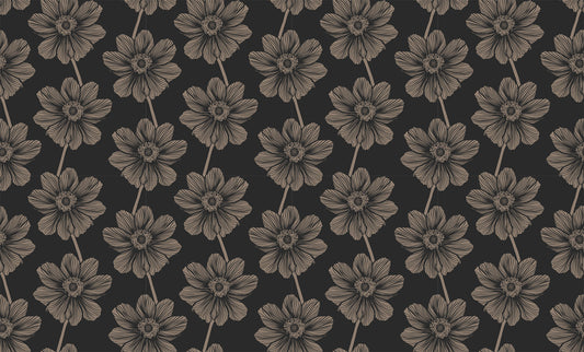 Indelible - Anemone, Silvertone - PER 1/4 YARD