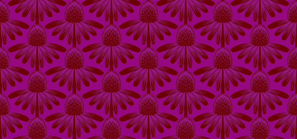 Indelible - Coneflower, Magenta - PER 1/4 YARD