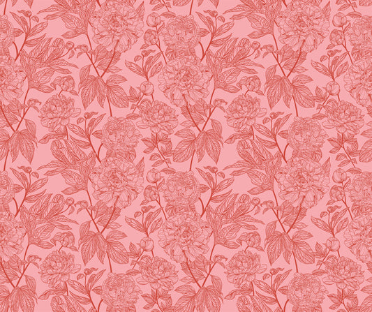 Indelible - Peony, Rouge - PER 1/4 YARD