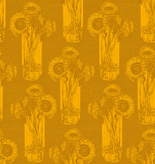 Indelible - Sunflowers, Saffron - PER 1/4 YARD