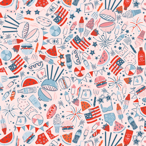 Bloomin' Americana - 4th of July - PER 1/4 YARD