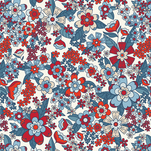 Bloomin' Americana - Stay Groovy Brave - PER 1/4 YARD