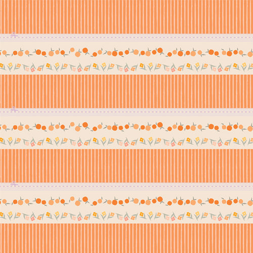 Tangerine - Orchard Bound, Binding Print - PER 1/4 YARD