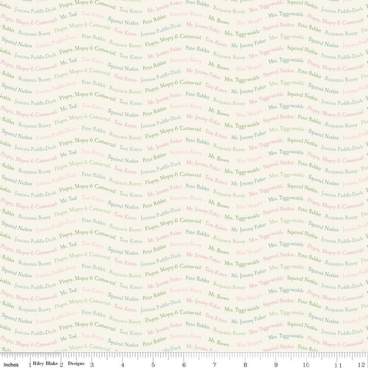 Peter Rabbit & Friends, Text Cloud - PER 1/4 YARD