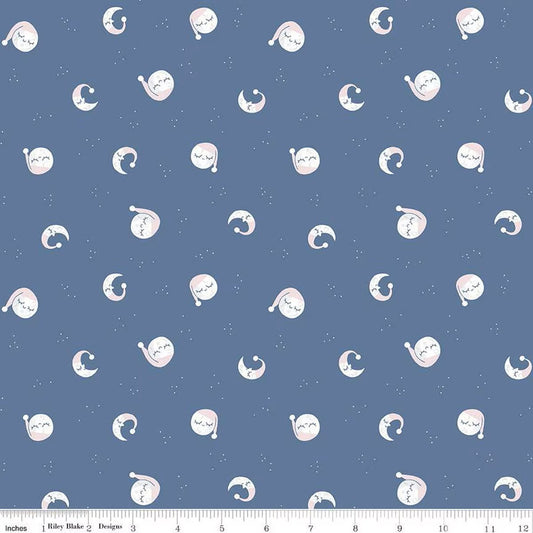 Twinkle Little Star - Goodnight Moon, Denim - PER 1/4 YARD
