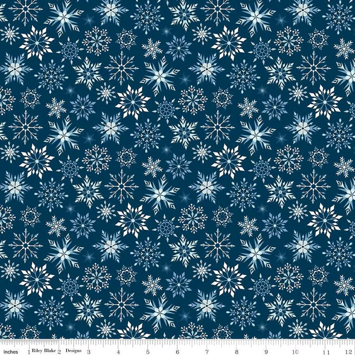Winter Magic - Snowflakes, Navy - PER 1/4 YARD