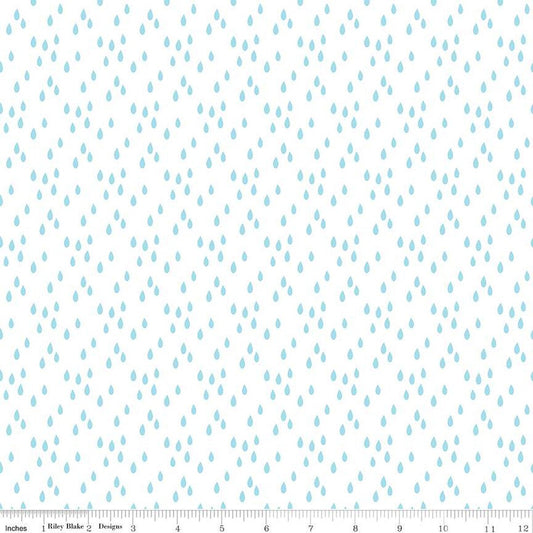 Two by Two - Rainy Day, White - PER 1/4 YARD