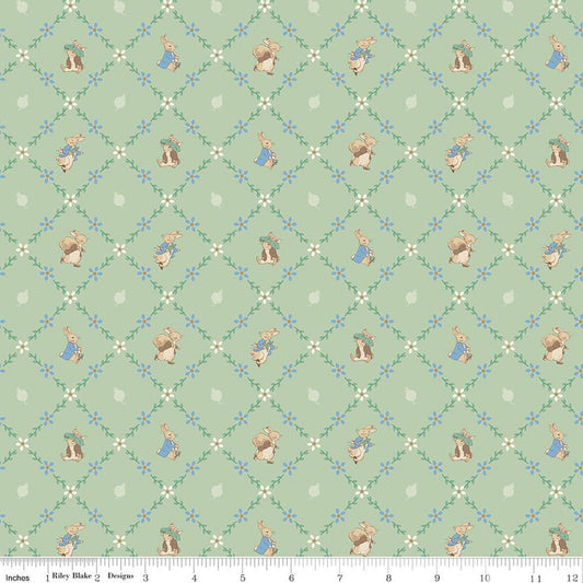 Peter Rabbit & Benjamin Bunny, Lattice Green - PER 1/4 YARD