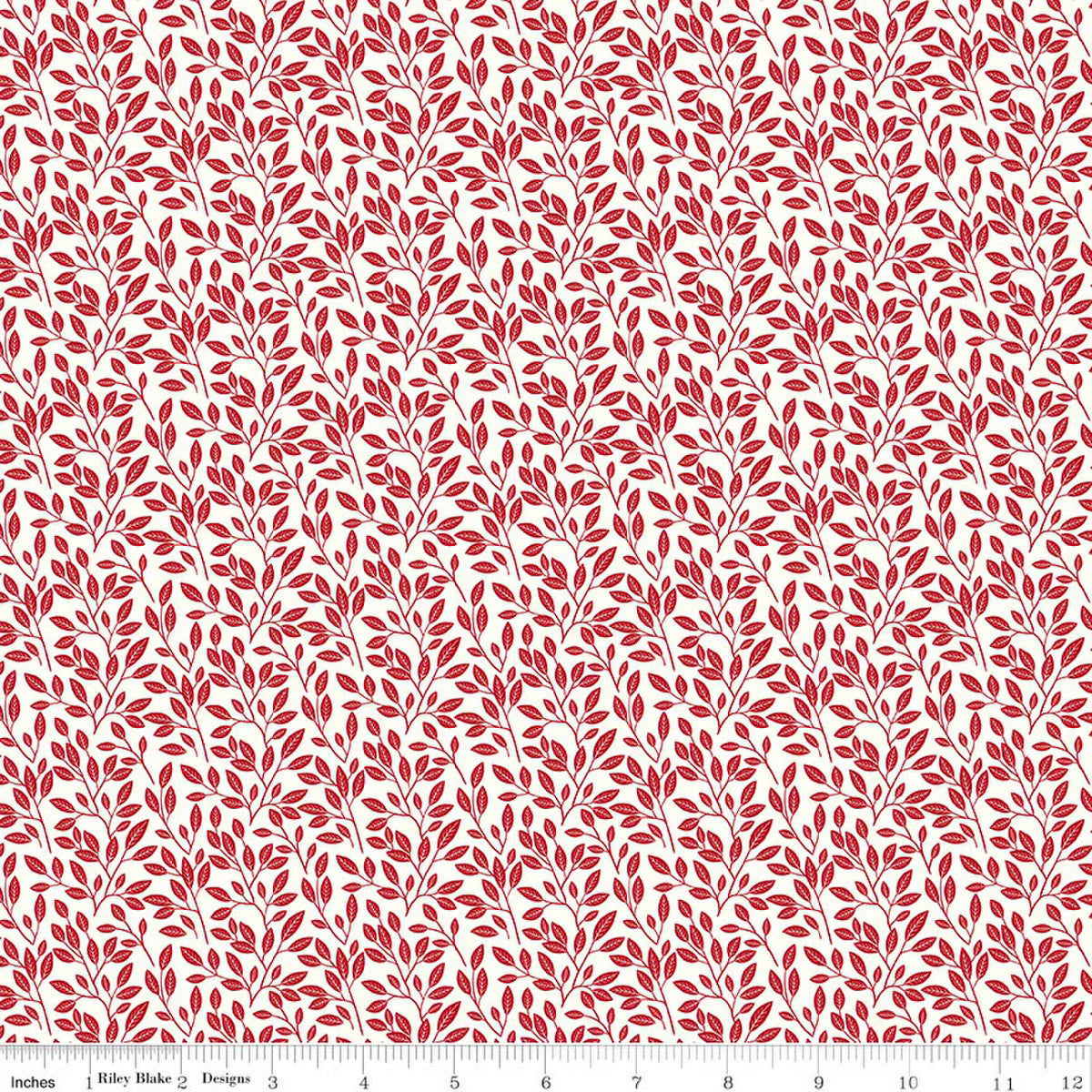 Radiant Ruby - Leaves, Cloud - PER 1/4 YARD