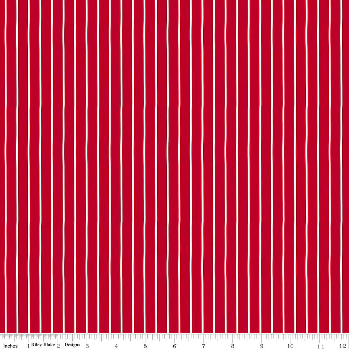 Radiant Ruby - Stripe, Schoolhouse - PER 1/4 YARD