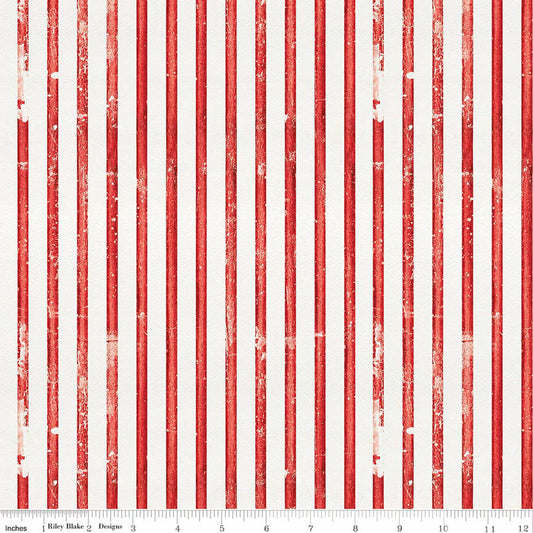 Sew America, Faded Stripes Red - PER 1/4 YARD