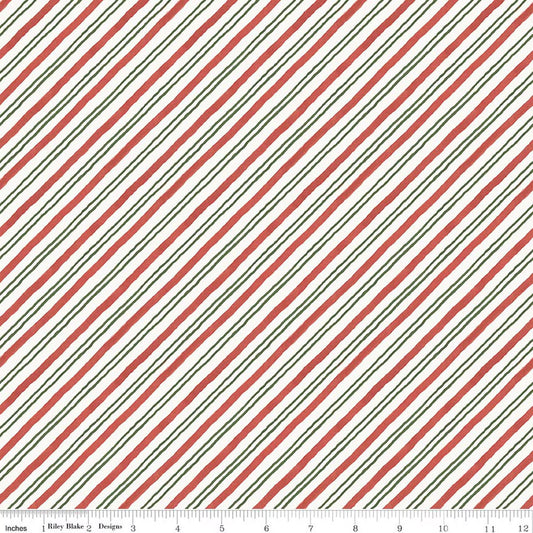 Holiday Spirit - Stripes, Multi - PER 1/4 YARD