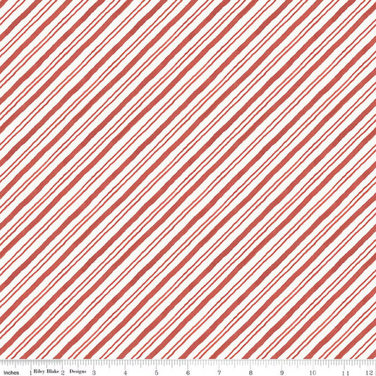 Holiday Spirit - Stripes, Red - PER 1/4 YARD