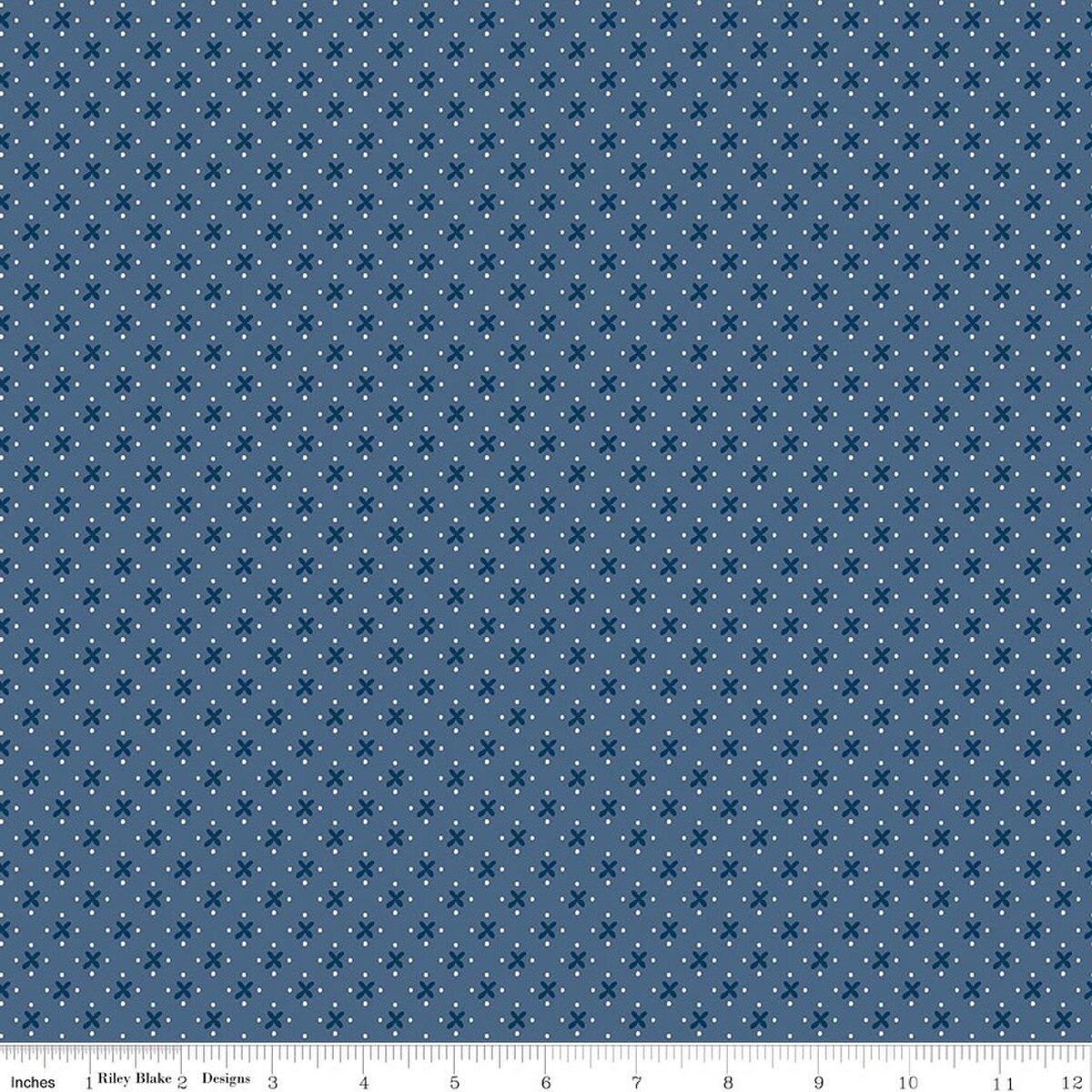 Denim & Daisy - Kisses, Denim - PER 1/4 YARD