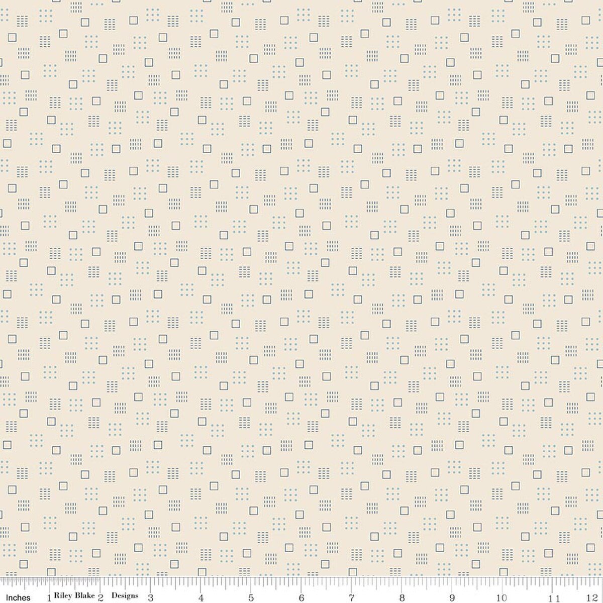 Denim & Daisy - Squares, Denim - PER 1/4 YARD