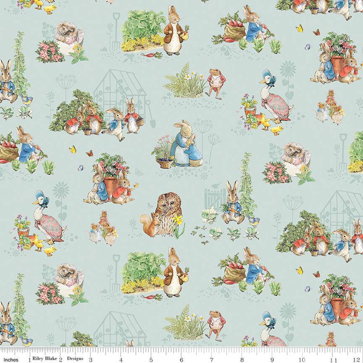 Peter Rabbit & Friends, Characters Blue - PER 1/4 YARD