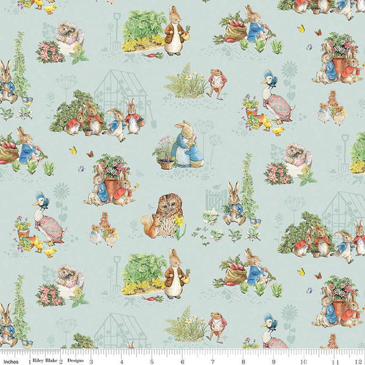 Peter Rabbit & Friends, Characters Blue - PER 1/4 YARD