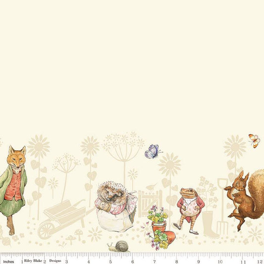 Peter Rabbit & Friends, Border Print Cloud - PER 1/4 YARD