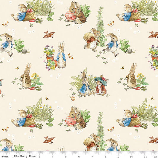 Peter Rabbit & Benjamin Bunny, Main Cream - PER 1/4 YARD