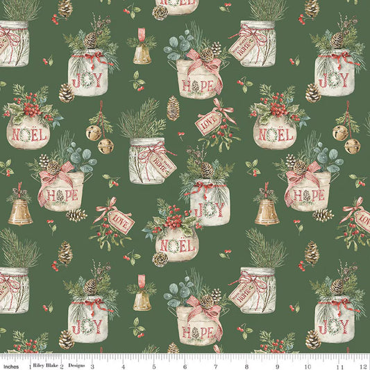 Holiday Spirit - Main, Green - PER 1/4 YARD