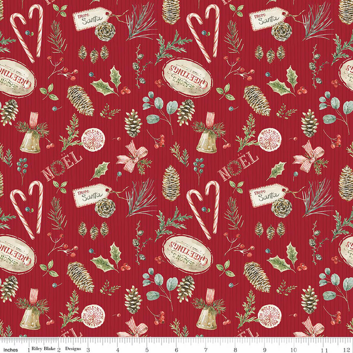Holiday Spirit - Christmas Toss, Red - PER 1/4 YARD