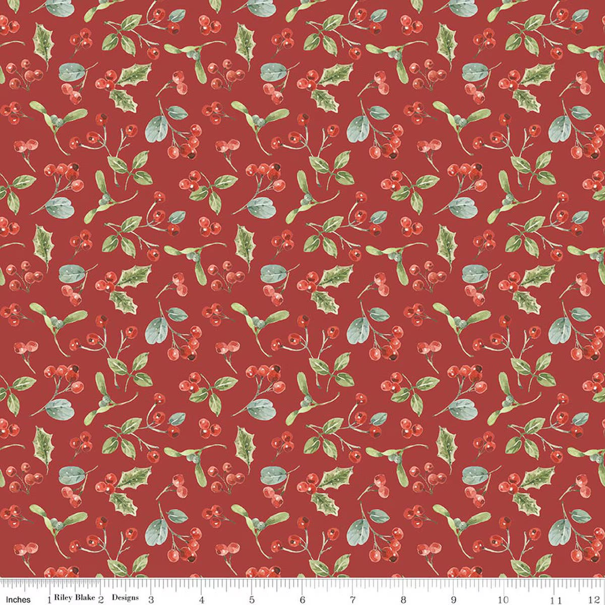 Holiday Spirit - Berries, Red - PER 1/4 YARD