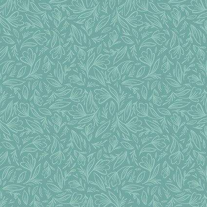 Perfect Blend - Linework, Turquoise - PER 1/4 YARD