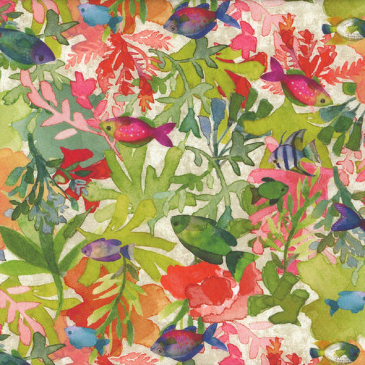Coral Reef - Fish, Multi Color - PER 1/4 YARD