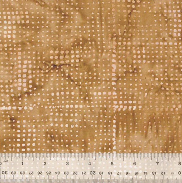 Carnelian, Squared, Cashew Batik Cotton - PER 1/4 YARD